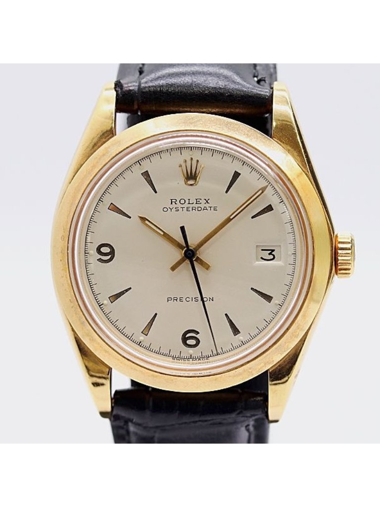 Rolex Oyster Date Precision Manual Winding White Dial Watch